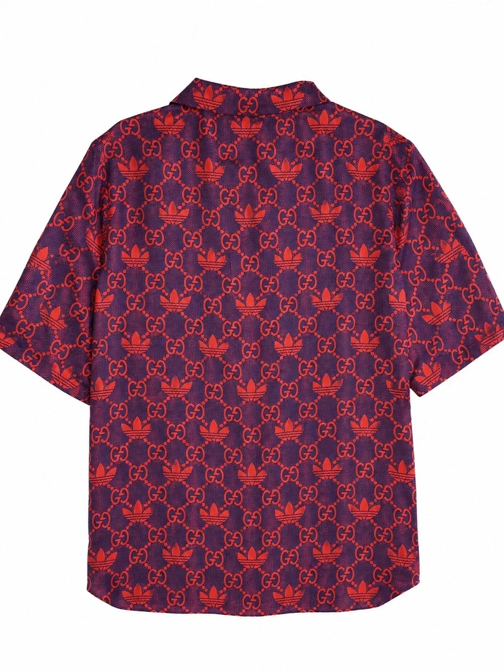adidas x Gucci GG Trefoil Silk Shirt & Shorts Set IT 50